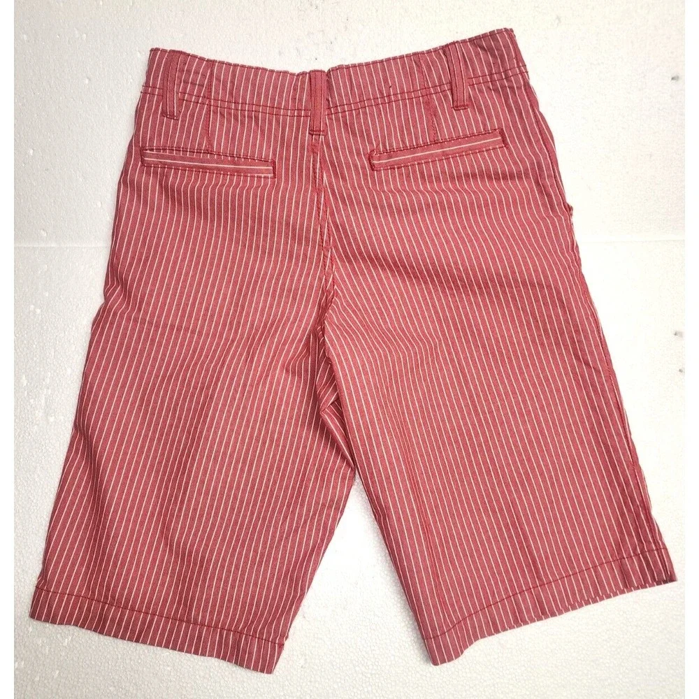 Arizona Jean Co Shorts Youth Size 16 Red White Striped Casual Chino Flat Front